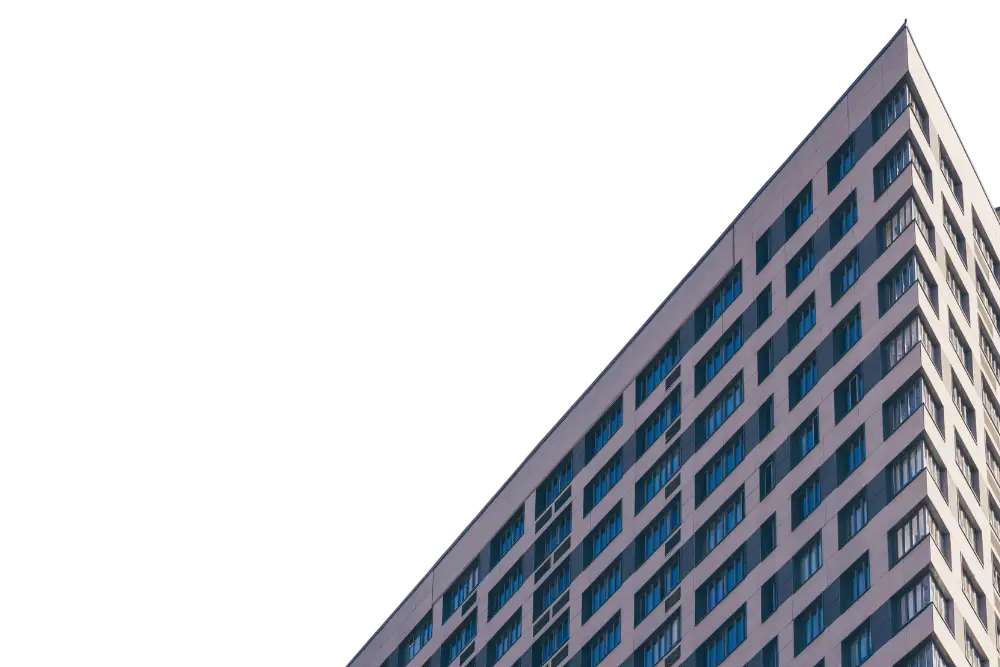 Edificio moderno en ángulo alto
