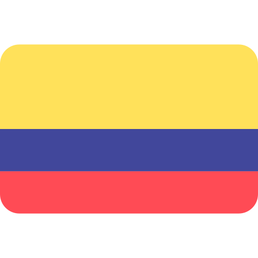 Bandera de Colombia con colores amarillo, azul y rojo.