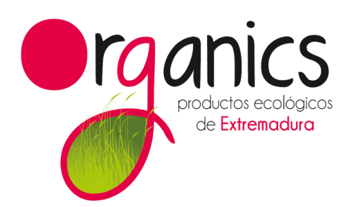 Logo de Organics, productos ecológicos de Extremadura